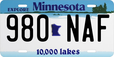MN license plate 980NAF