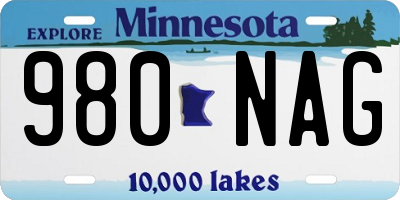 MN license plate 980NAG