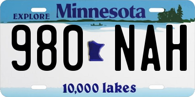 MN license plate 980NAH