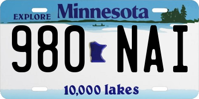 MN license plate 980NAI