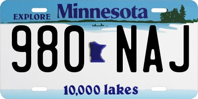 MN license plate 980NAJ