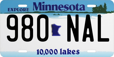 MN license plate 980NAL