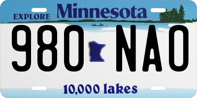 MN license plate 980NAO