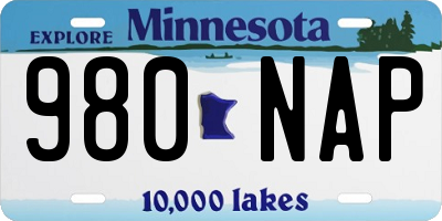 MN license plate 980NAP