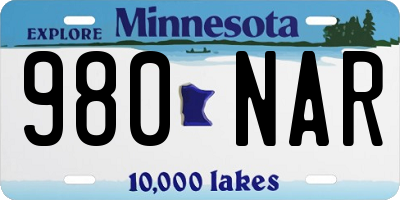 MN license plate 980NAR