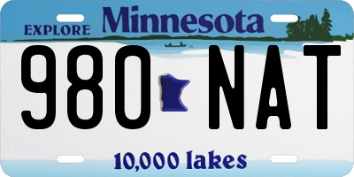 MN license plate 980NAT