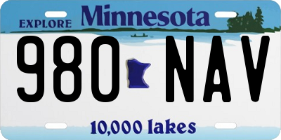 MN license plate 980NAV