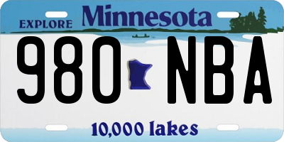 MN license plate 980NBA