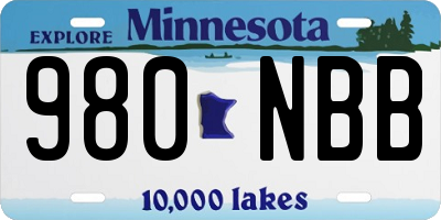 MN license plate 980NBB