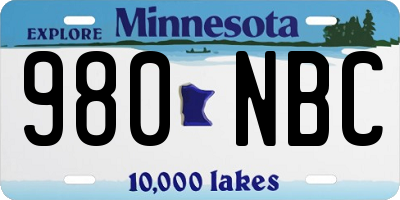 MN license plate 980NBC