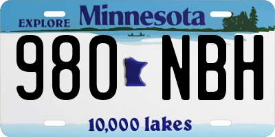 MN license plate 980NBH