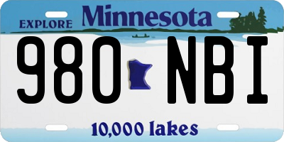 MN license plate 980NBI