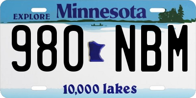 MN license plate 980NBM