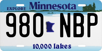 MN license plate 980NBP