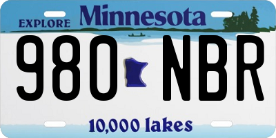 MN license plate 980NBR