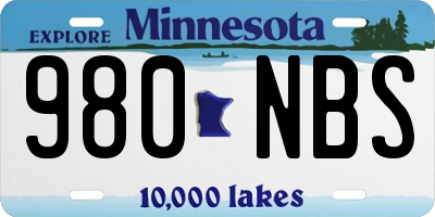MN license plate 980NBS