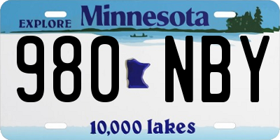 MN license plate 980NBY