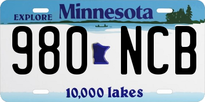 MN license plate 980NCB