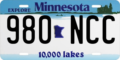 MN license plate 980NCC