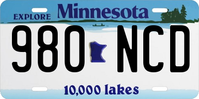 MN license plate 980NCD