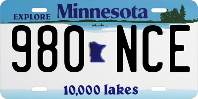 MN license plate 980NCE