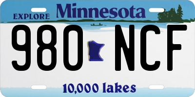 MN license plate 980NCF