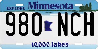 MN license plate 980NCH