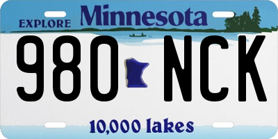 MN license plate 980NCK