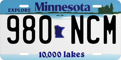 MN license plate 980NCM