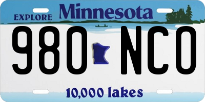 MN license plate 980NCO