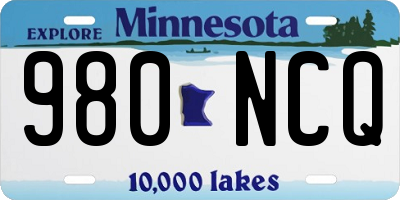 MN license plate 980NCQ