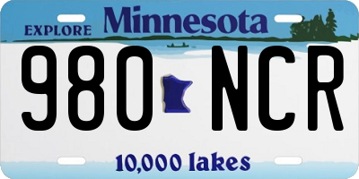 MN license plate 980NCR