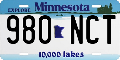 MN license plate 980NCT
