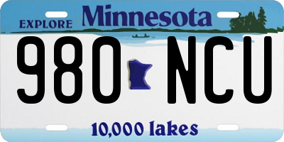 MN license plate 980NCU