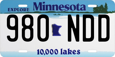 MN license plate 980NDD