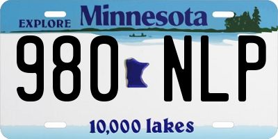 MN license plate 980NLP