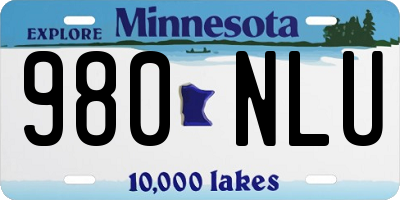 MN license plate 980NLU