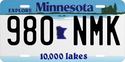 MN license plate 980NMK