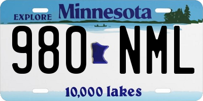 MN license plate 980NML