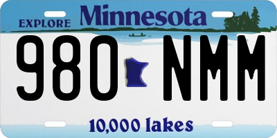 MN license plate 980NMM