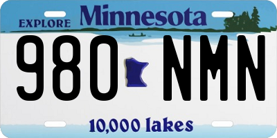 MN license plate 980NMN