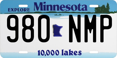 MN license plate 980NMP