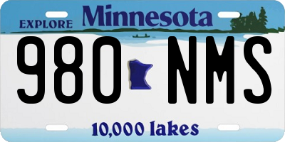 MN license plate 980NMS