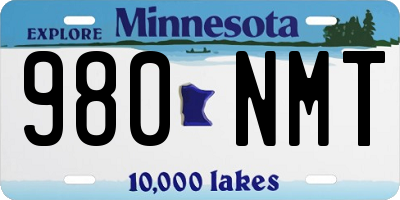 MN license plate 980NMT