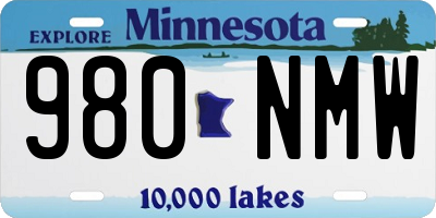 MN license plate 980NMW