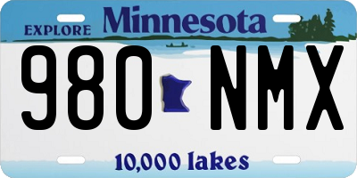 MN license plate 980NMX