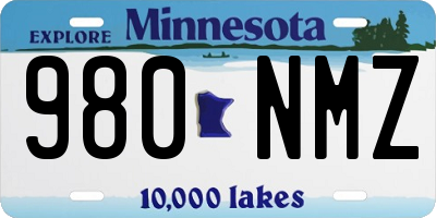MN license plate 980NMZ