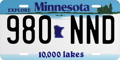 MN license plate 980NND