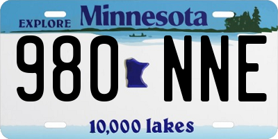 MN license plate 980NNE