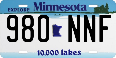 MN license plate 980NNF